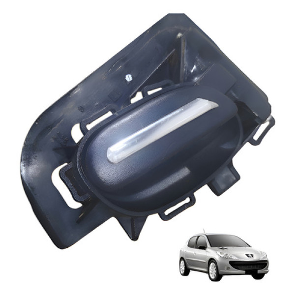 Maçaneta Interna Lado Esquerdo Peugeot 206 207 1998/2014 Preto Traseira