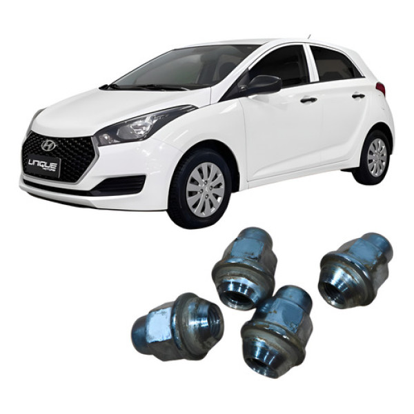 Kit 4 Porca Roda Hyundai Hb20 1.0 3c 2017
