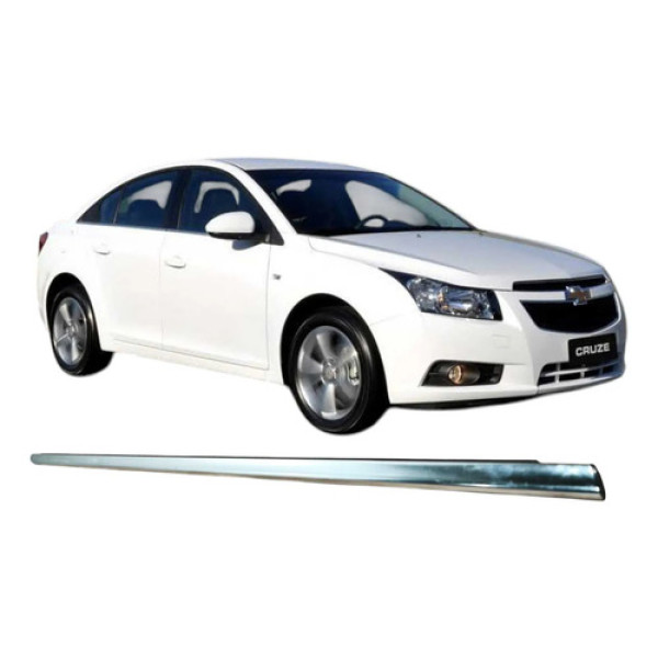 Friso Porta Traseira Esquerda Gm Cruze Sedan 2014 Original Prateado