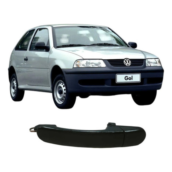 Maçaneta Porta Dianteira Direita Volkswagen Gol 2001 Preto Dianteira