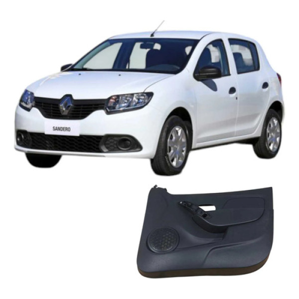 Forro Porta Dianteira Direita Renault Sandero 2017 Original Preto