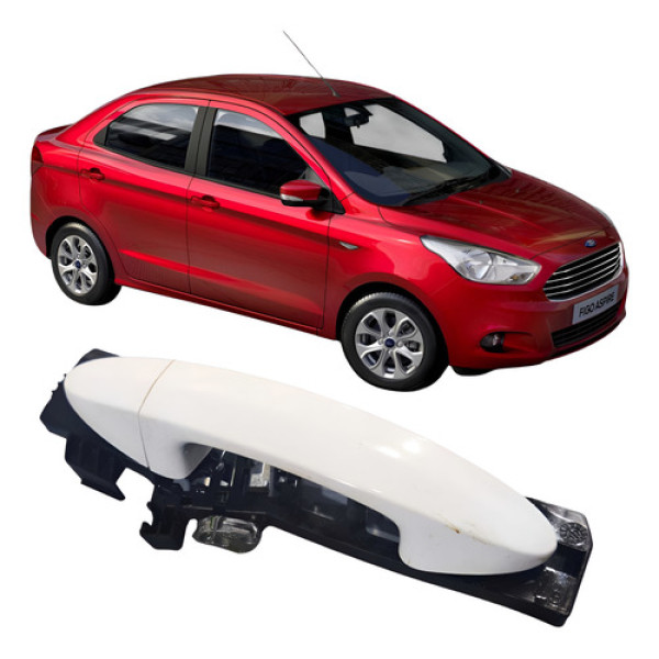 Maçaneta Traseira Esquerda Ford Ka 1.0 3c 2018 Dn15a224a37 Branco Traseira