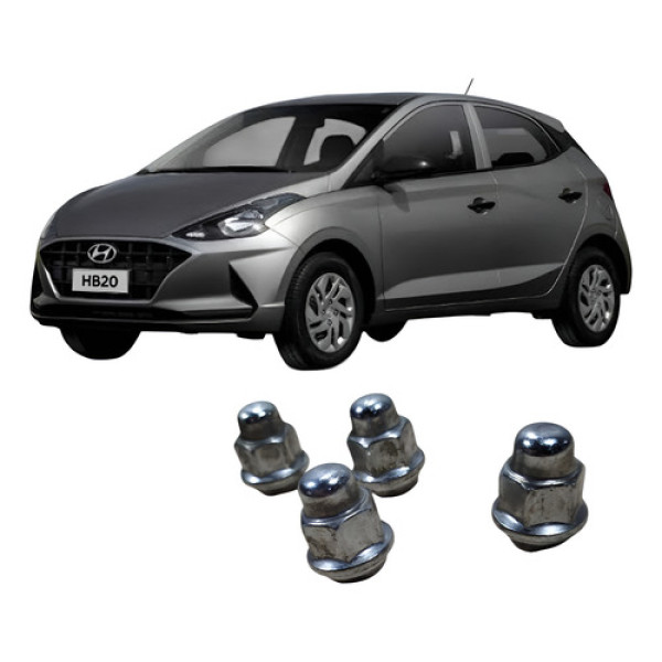 Jogo 4 Porcas Roda Hyundai Hb20 2021