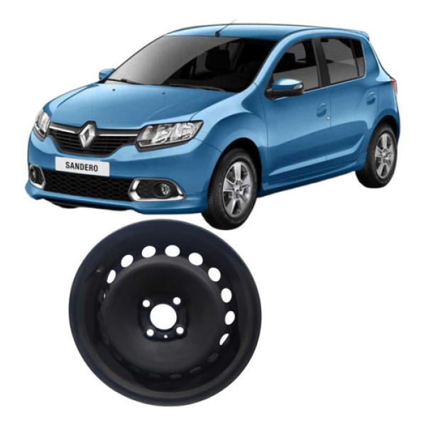 Roda De Ferro Aro 15 Renault Sandero Logan 403004007r 4furo Preto