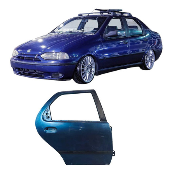 Porta Traseira Direita Azul Fiat Siena 1.0 2000 9283h82 Traseira Direita Azul-turquesa