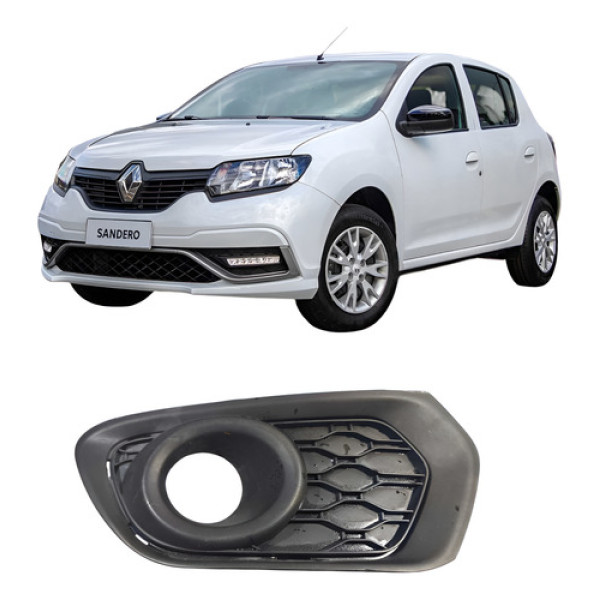 Acabamento Para-choque Milha Esquerdo Renault Sandero 2017 Preta Esquerdo