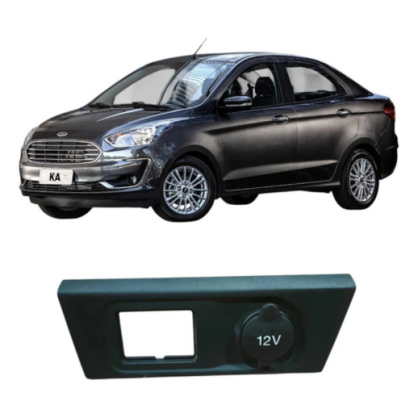 Acabamento Tomada 12v Ford Ka 1.0 3c Original Preto