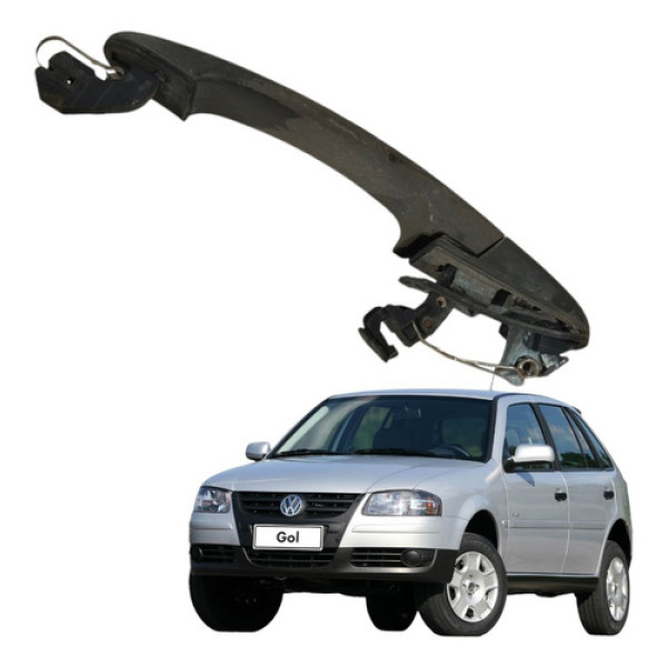 Maçaneta Puxador Externa Traseira Esquerda Gol G4 4p 2006 Preto Traseira