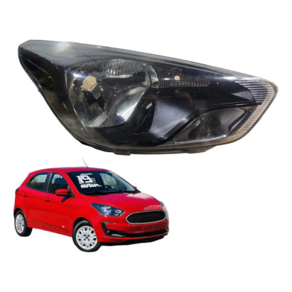 Farol Dianteiro Direito Mascara Negra Ford Ka 2014 A 2018 Direito/passageiro