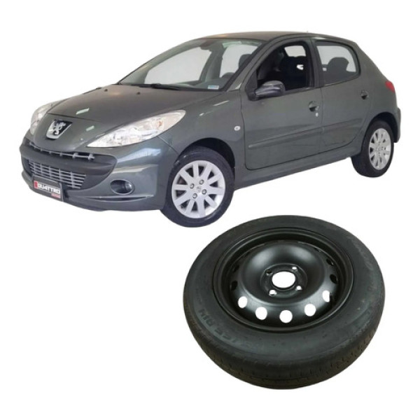 Pneu Roda Aro 14 4 Furos Peugeot 207 2009 1.4 Original Preto