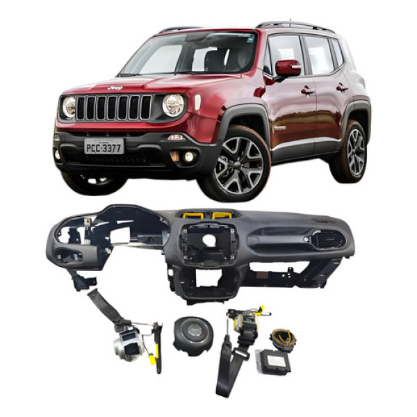 Kit Air Bag Cinto Bolsa Jeep Renegade 52115621 2019 Preto Preto