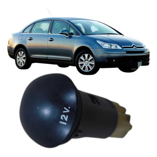 Acabamento Tomada 12v Citroën C4 2009 2.0 Preto