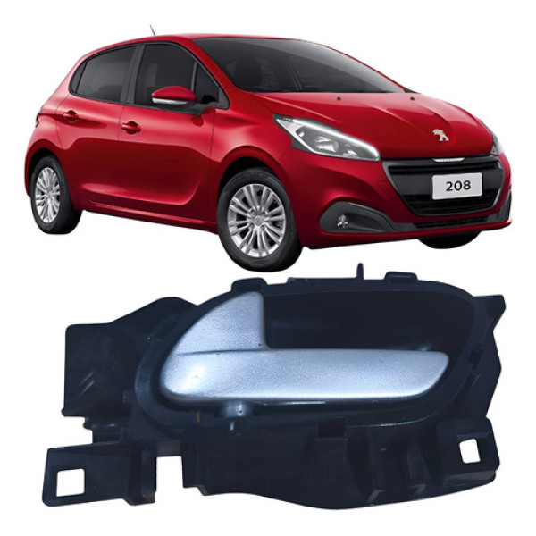 Maçaneta Interna Esquerda Peugeot 208 2019 96802456 Dian Pre Preto Dianteira