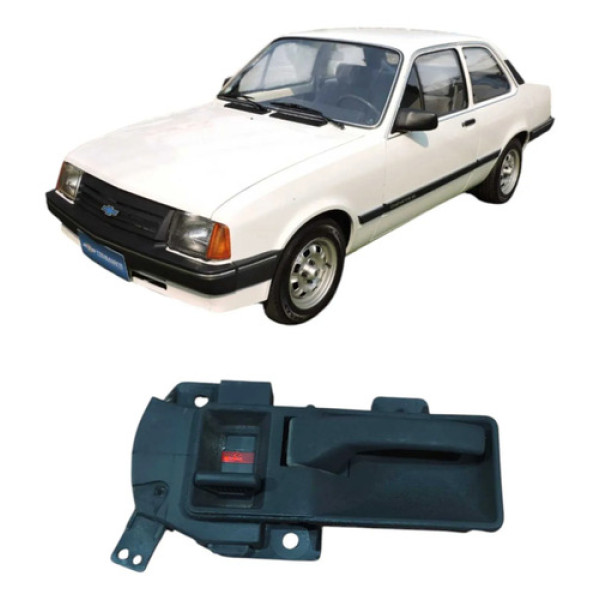 Maçaneta Interna Direita Chevrolet Chevette 1989 Original Branco Dianteira