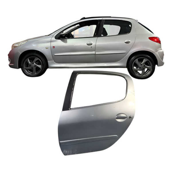Porta Traseira Esquerdo Peugeot 207 Hb 2009 Prata Traseira Esquerdo Prata