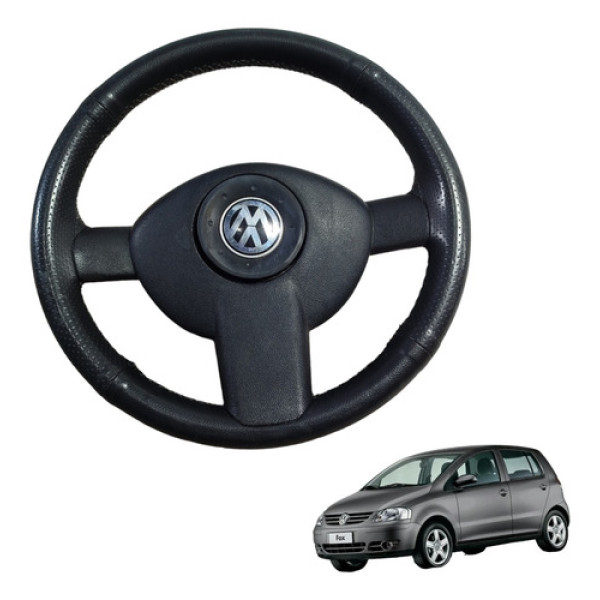 Volante Direção Volkswagen Fox Gol 2005 A 2010 Preto Preto