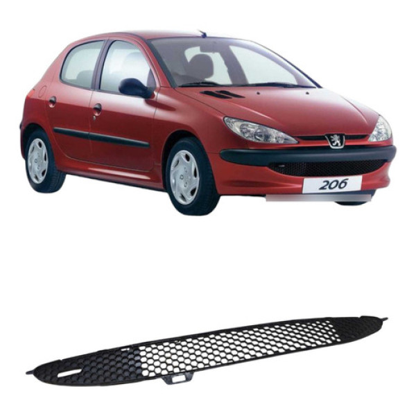 Grade Para-choque Original Peugeot 206 2008 1.4 9648291877 Preto Fosco