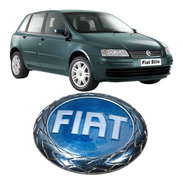 Emblema Logotipo Fiat Stilo 1.8 4c 2003 Original Azul-turquesa