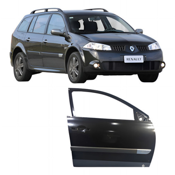 Porta Dianteira Direita Renault Megane 2009 Preta 1.6  Dianteira Direito Preto