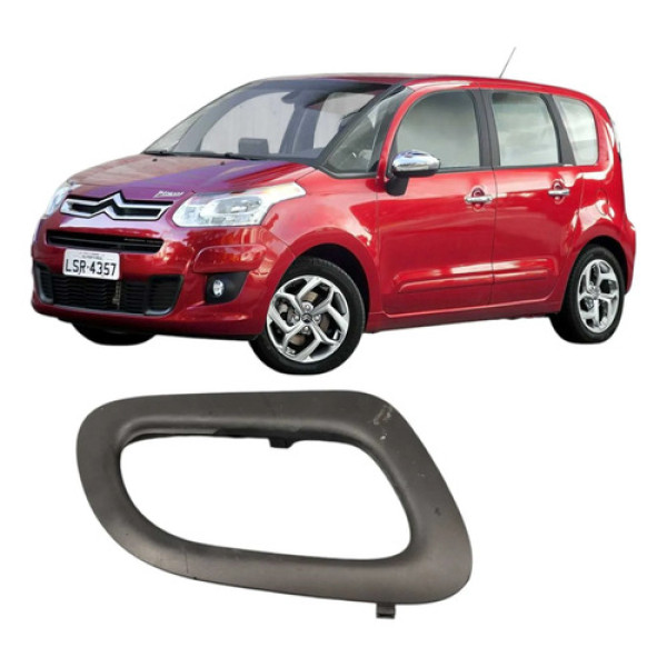 Moldura Maçaneta Interna Dianteira Direita C3 Picasso 2014 Preto Dianteira