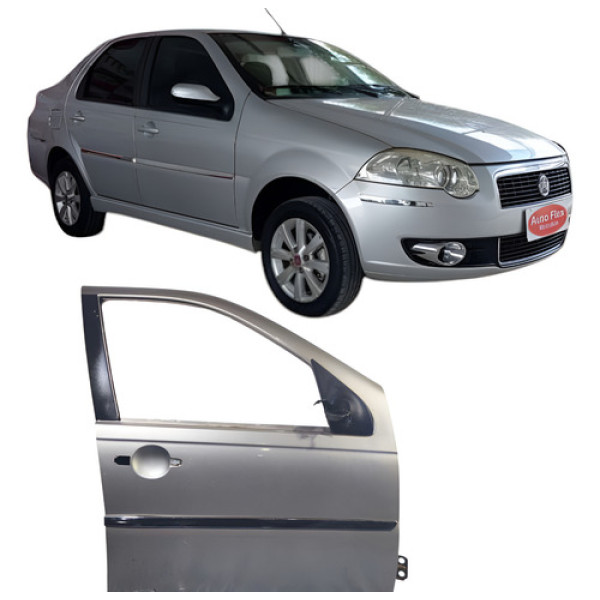 Porta Dianteira Direita Fiat Siena 2006 20016190 Dianteira Direito Prata