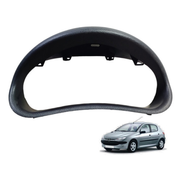Moldura Acabamento Painel Instrumento Peugeot 206 2000/2009  Preto