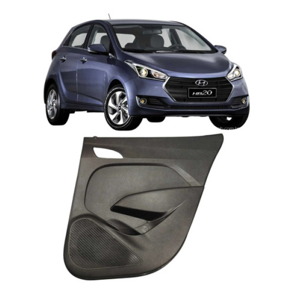 Forro Porta Traseira Direita Hyundai Hb20 1.0 2014 2015 2016 Preto