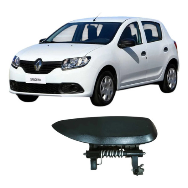 Macaneta Externa Direita Renault Sandero 2014 Orig Preto