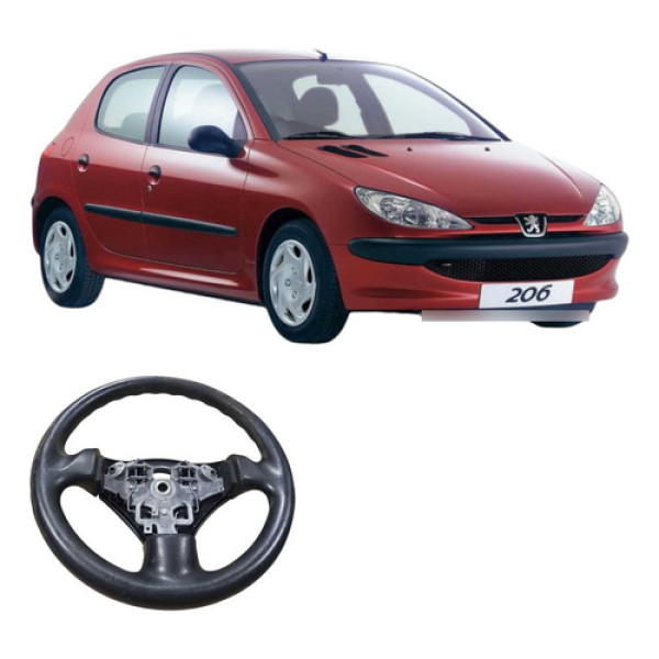 Volante Direção Peugeot 206 Sensat 207 1.4 9644116477 Preto