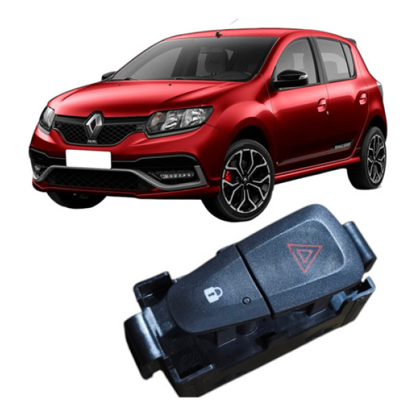 Botão Pisca Alerta Com Trava Renault Sandero & Logan