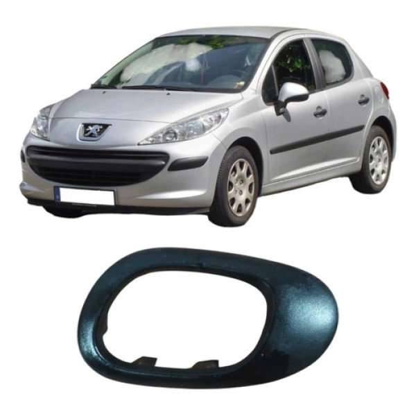 Moldura Maçaneta Traseira Direita Peugeot 207 2009 Preto Traseira