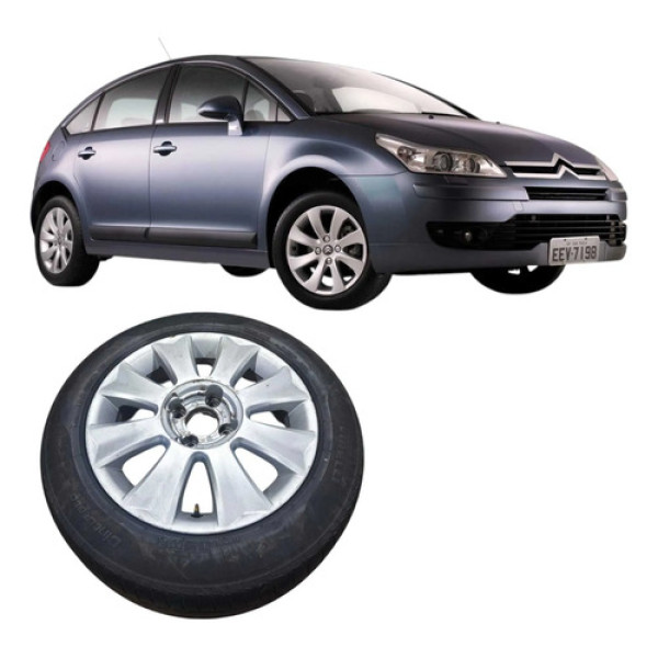 Roda Aro 16 Liga 4 Furos Citroen C3 C4 2009 67812341 Prateado