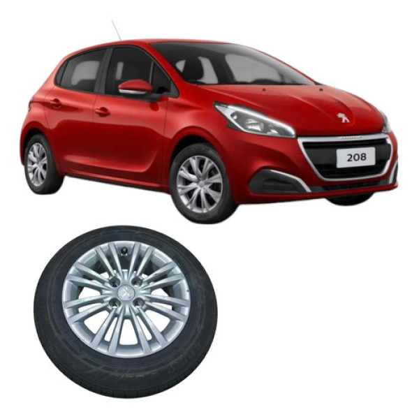 Roda Aro 15 Liga 4 Furo Peugeot 208 Allure  2017  9812259877 Prateado