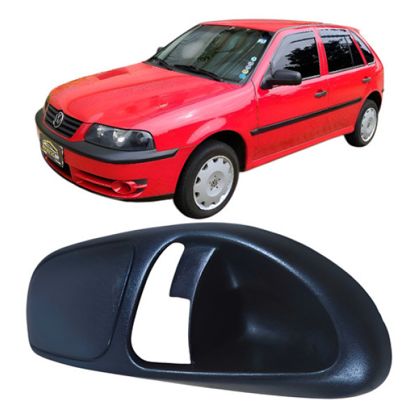 Acabamento Maçaneta Traseiro Esquerdo Volkswagen Gol 2005   Prateado
