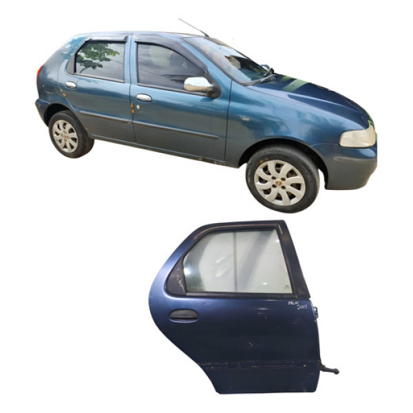 Porta Traseira Direita Fiat Palio 2001 1.0  096g654j Traseira Direito Azul