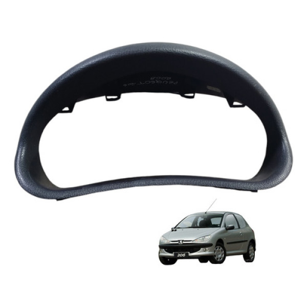 Moldura Painel Instrumento Peugeot 206 1999 A 2010 Preto Preto