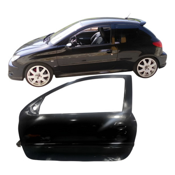 Porta Dianteira Esquerdo Peugeot 206 2008 Preto 2 Portas Dianteira Esquerdo Preto