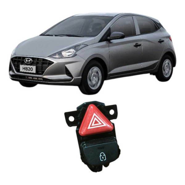 Botão Pisca Alerta Hyundai Hb20 2020 Original 93790r1000 Preto