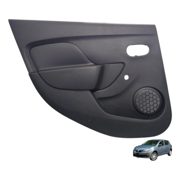 Forro Porta Traseira Esquerda Logan Sandero 2015 2018 Preto Preto