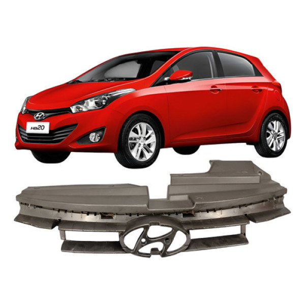 Cobertura Grade Radiador C/detalhe Hyundai Hb20 1.0 2013-19 Preto Fosco