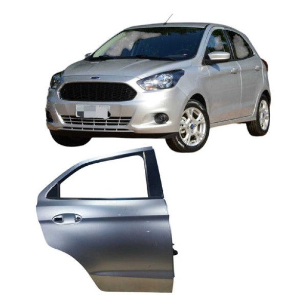 Porta Traseiro Direito Prata Ford Ka 2018 Hatch Traseira Direito Prata