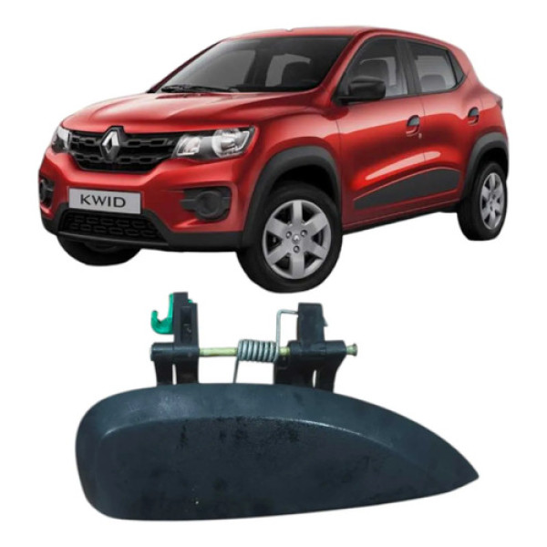  Maçaneta Dianteira Direita Renault Kwid 1.0 3c 2019  Preto Dianteira
