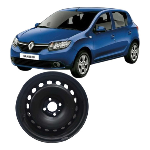 Roda De Ferro Aro 15 4 Furos Renault Sander 403004007r Preto