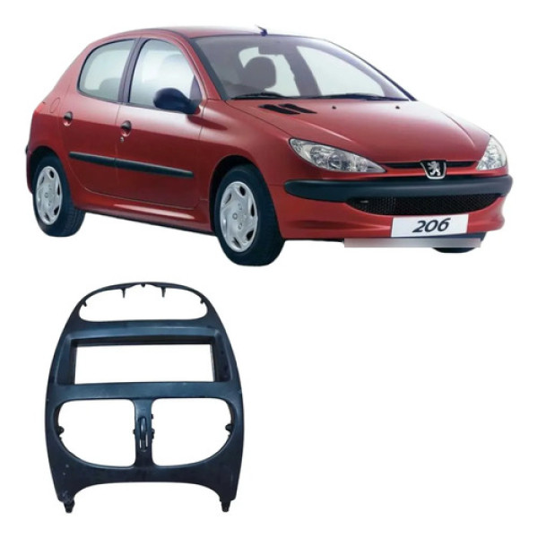 Moldura Painel Central Peugeot 206 Sensat 2008 1.4 Preto