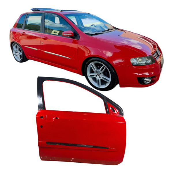 Porta Dianteiro Direito Vermelho Fiat Stilo 4 Portas 2009 Dianteira Direito Vermelho