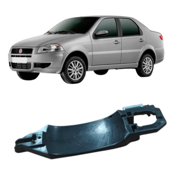 Base Maçaneta Traseira Esquerda Fiat Siena 1.0 2013 Original Prata Traseira