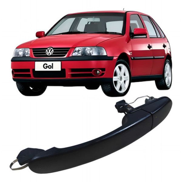Maçaneta Externa Traseiro Direito Preto Volkswagen Gol 2005 Prateado Traseira