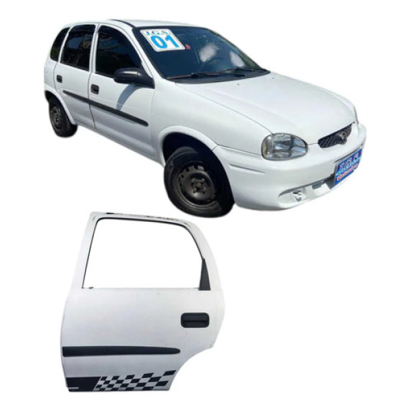Porta Traseira Esquerda Branca Gm Corsa  1998 4p 039eh822 Traseira Esquerda Branco