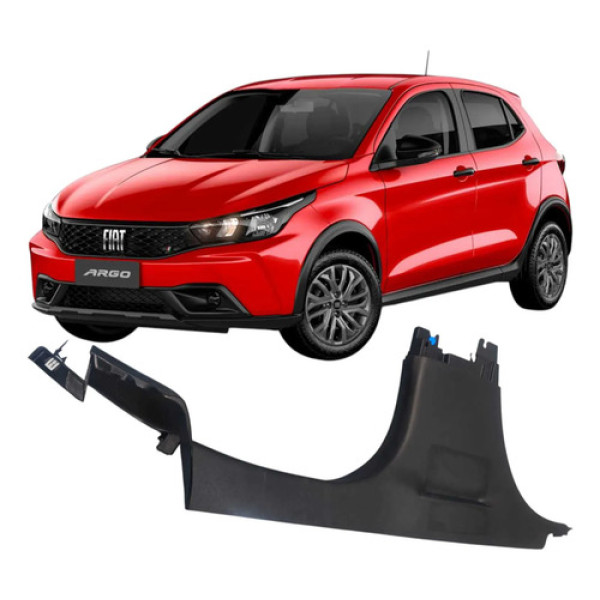 Soleira Coluna Central Traseira Esquerda Fiat Argo 2023  Preto