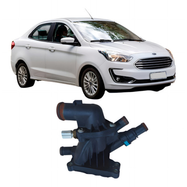 Carcaça Válvula Termostática Ford Ka 2018 1.0 3c Cm5g9k478 .